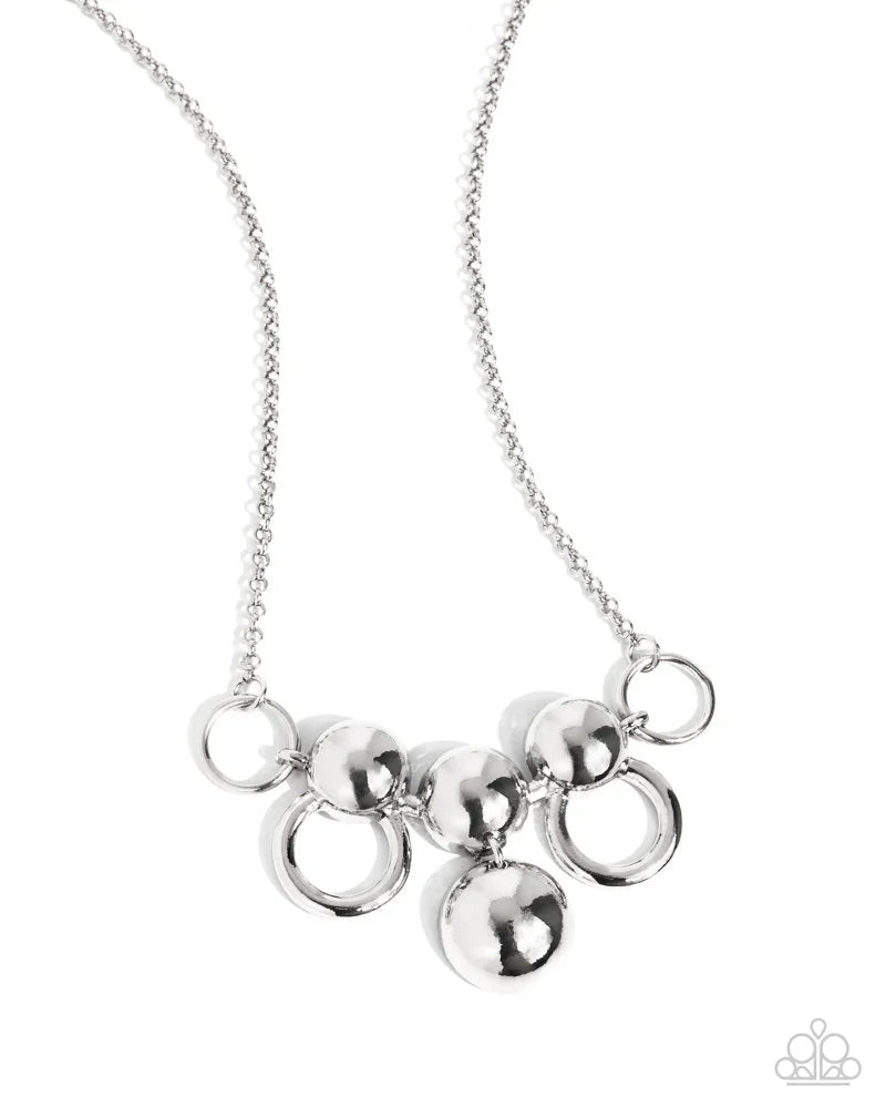 Paparazzi Accessories- Sleek Staccato - Silver Necklace