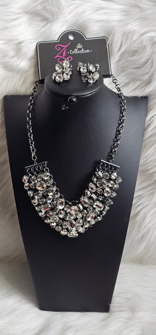 Paparazzi Accessories - Ambitious - Gunmetal Rhinestones 2020 Zi Collection