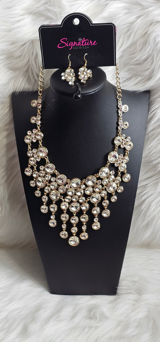 Paparazzi Accessories - The Rosa - Gold Rhinestones Zi Collection