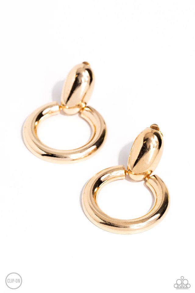 Paparazzi Accessories - Ancient Artisan - Gold Clip-On Earrings