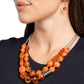 <p data-mce-fragment="1">Paparazzi Accessories - Pina Colada Paradise - Orange Necklaces barying in shape, size, and opacity, a refreshing collection of orange acrylic and crystal-like beads join silver discs along invisible wires that flawlessly layer below the collar for a vivacious pop of color. Features an adjustable clasp closure.</p> <p data-mce-fragment="1"><i data-mce-fragment="1">Sold as one individual necklace. Includes one pair of matching earrings.</i></p>
