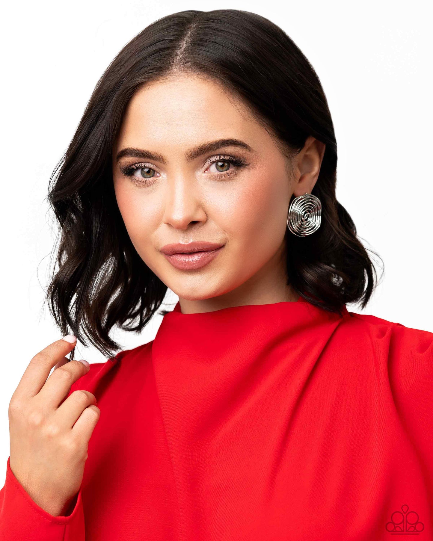 Paparazzi Accessories - COIL Over - Silver Earrings shiny silver bars delicately bend and coil into a springy spiral, creating a dizzying frame. Earring attaches to a standard post fitting. Sold as one pair of post earrings.