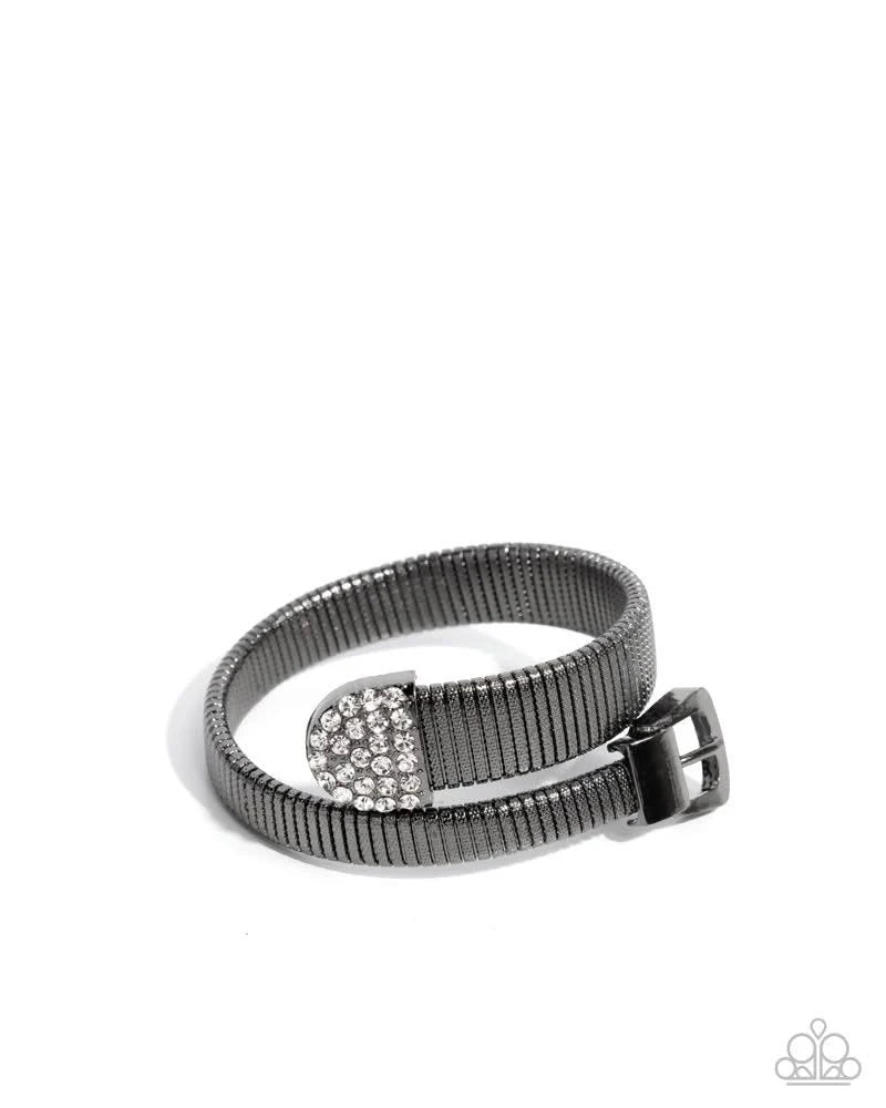 Belted Brilliance Black Bracelet