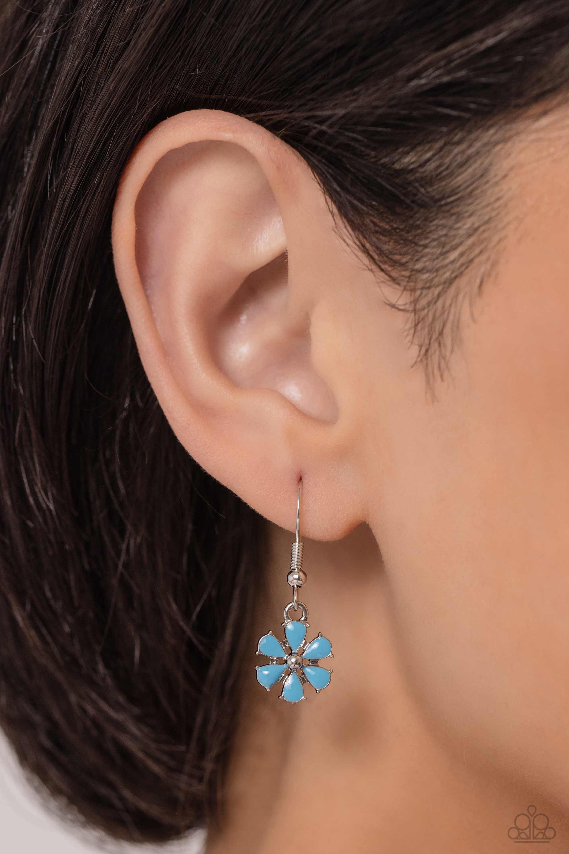 Painted in vivacious shades of hot pink, turquoise, yellow, purple, and white, a collection of silver studded flowers glide across the chest from a dainty silver chain for a whimsical array. Features an adjustable clasp closure. Painted in vivacious shades of hot pink, turquoise, yellow, purple, and white, a collection of silver studded flowers glide across the chest from a dainty silver chain for a whimsical array. Features an adjustable clasp closure.  Featured inside The Preview at Made for More!