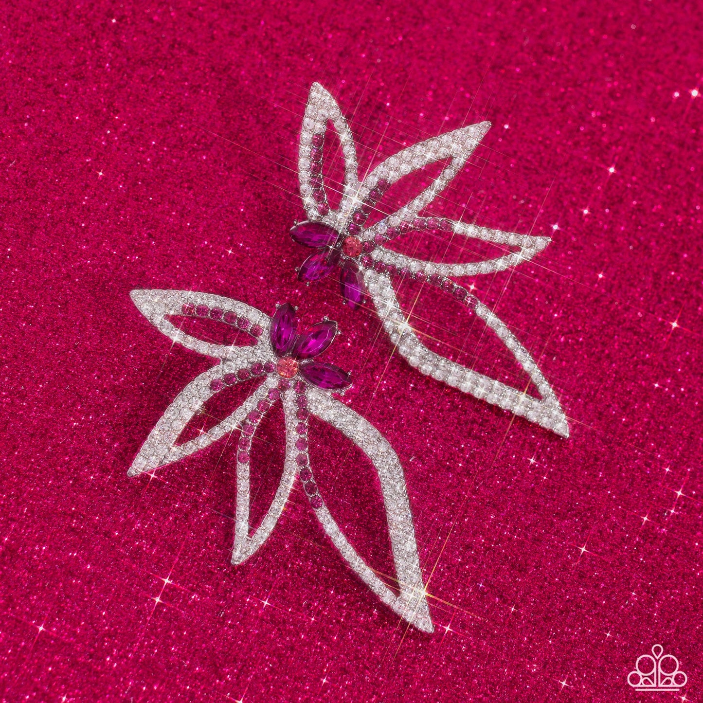 Paparazzi Accessories - Twinkling Tulip - January 2024 Life of the Party - Pink Earrings Pink