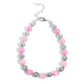 <p>Paparazzi Accessories - Beacy Bouquet - Pink Anklets infused along an invisible wire, a glowing collection of various pink cat's eye stones alternate with floral motif textured silver beads for a beachy statement around the ankle. Features an adjustable clasp closure.</p> <p><i>Sold as one individual anklet.</i></p>