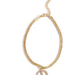 <p>Paparazzi Accessories - Pampered Peacemaker - Gold Anklets a gold peace sign infused with dazzling white rhinestones effortlessly slides along a thick gold snake chain, creating an irresistible pendant. Features an adjustable clasp closure.</p> <p><i>Sold as one individual anklet.</i></p>