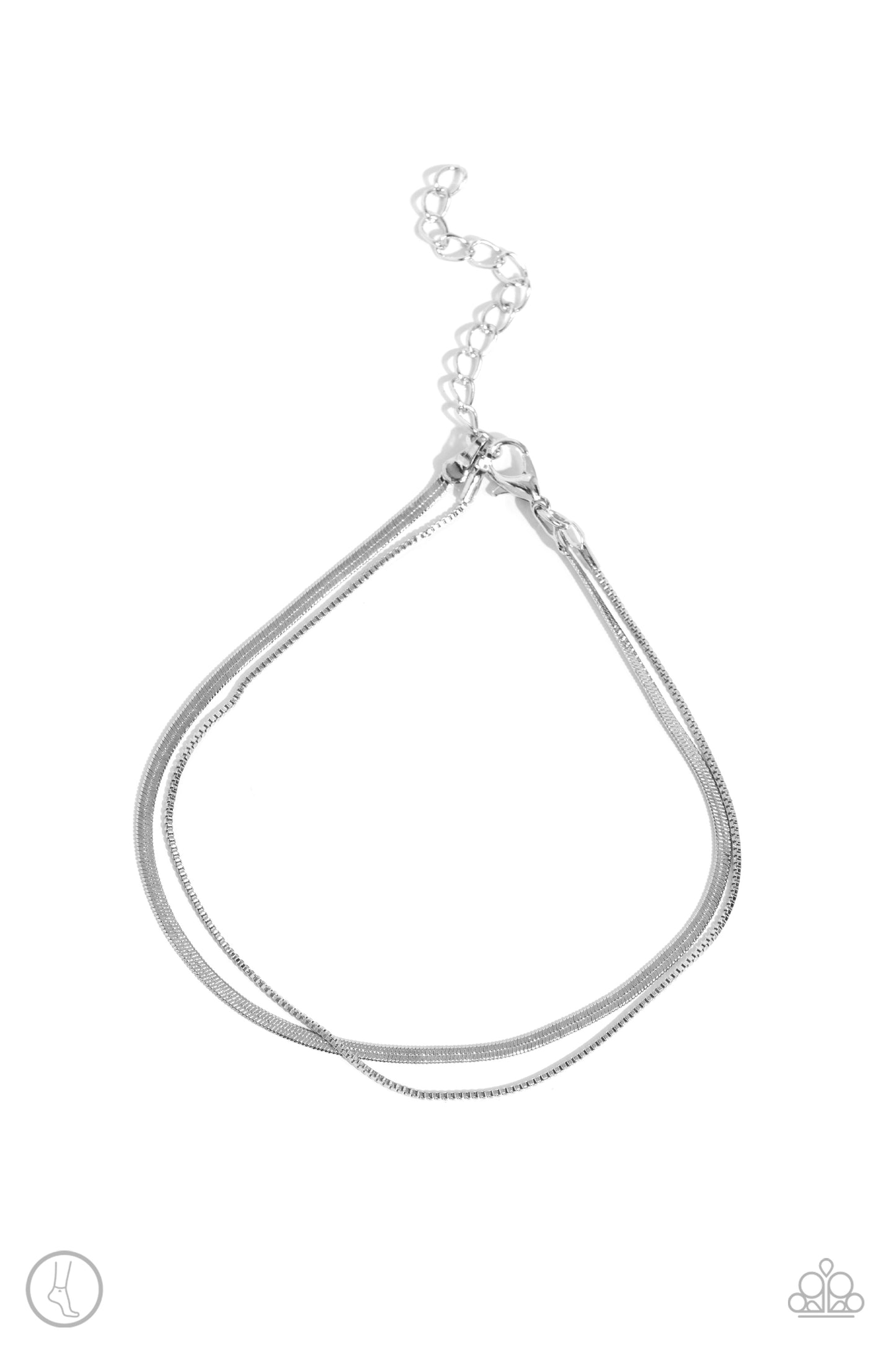 Paparazzi Accessories - Glistening Gauge - Silver Anklets