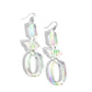 <p>Paparazzi Accessories - Iridescent Infatuation - Multi Earrings featuring an iridescent hue, a cylindrical bead, a highly-faceted chunky bead, and an oversized oval elongate down the ear for a reflective, radiant display. Earring attaches to a standard fishhook fitting. Due to its prismatic palette, color may vary.</p> <p><i>Sold as one pair of earrings.</i></p>