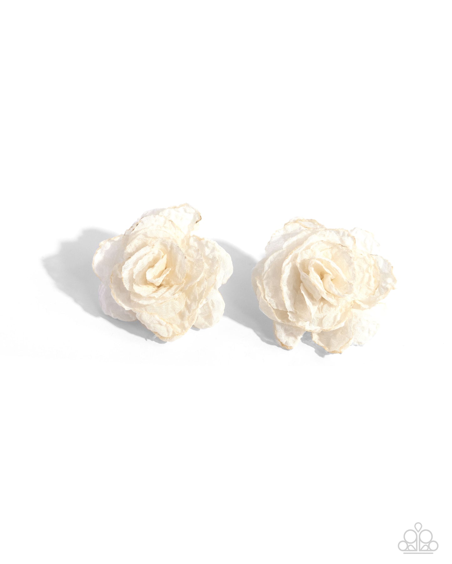 Paparazzi Accessories - Tulle Twist - White Earrings