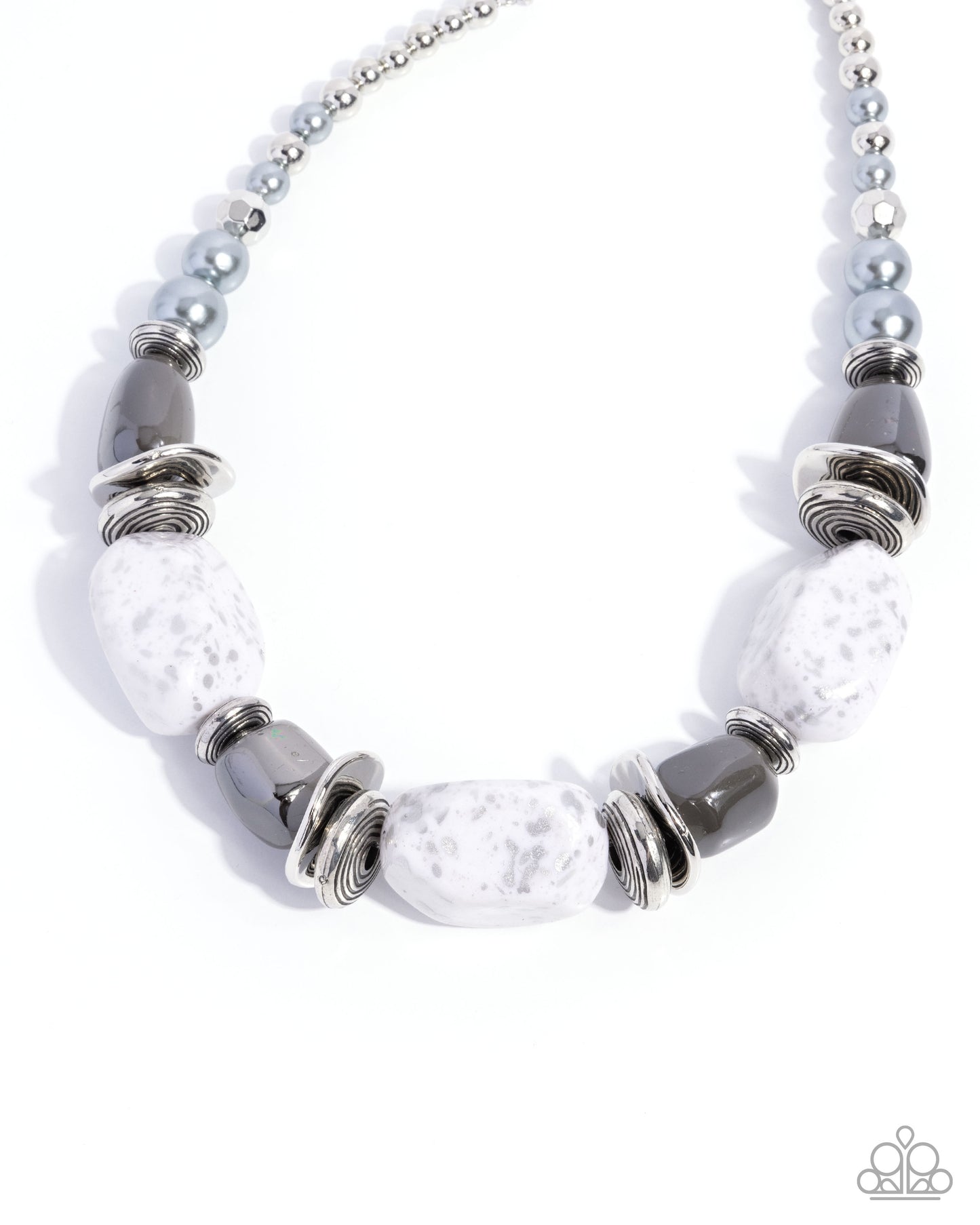 Paparazzi Accessories - In Good Glazes - Silver Blockbuster Necklaces