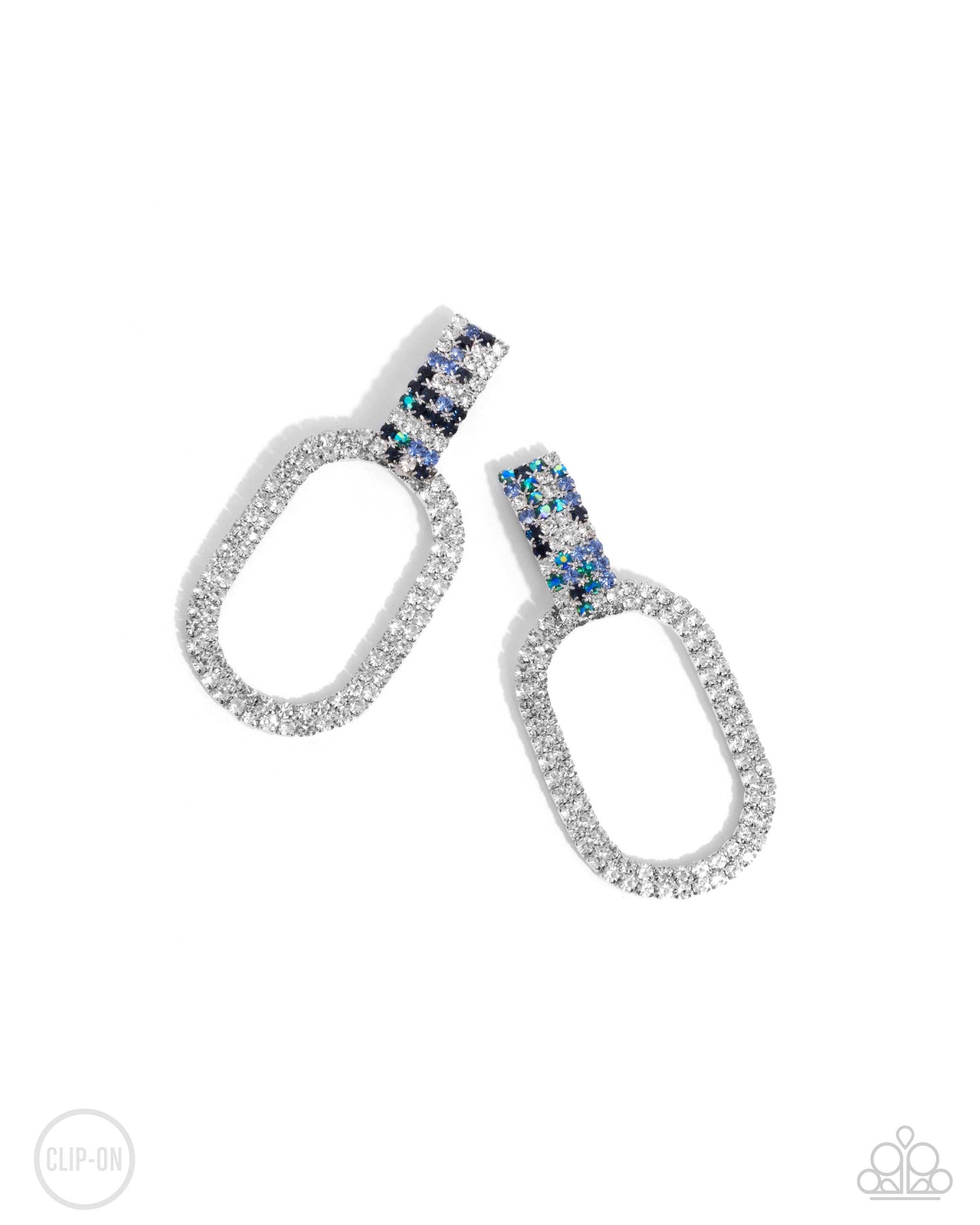 Paparazzi Accessories - Guarded Glitz - Blue Clip-On Earrings