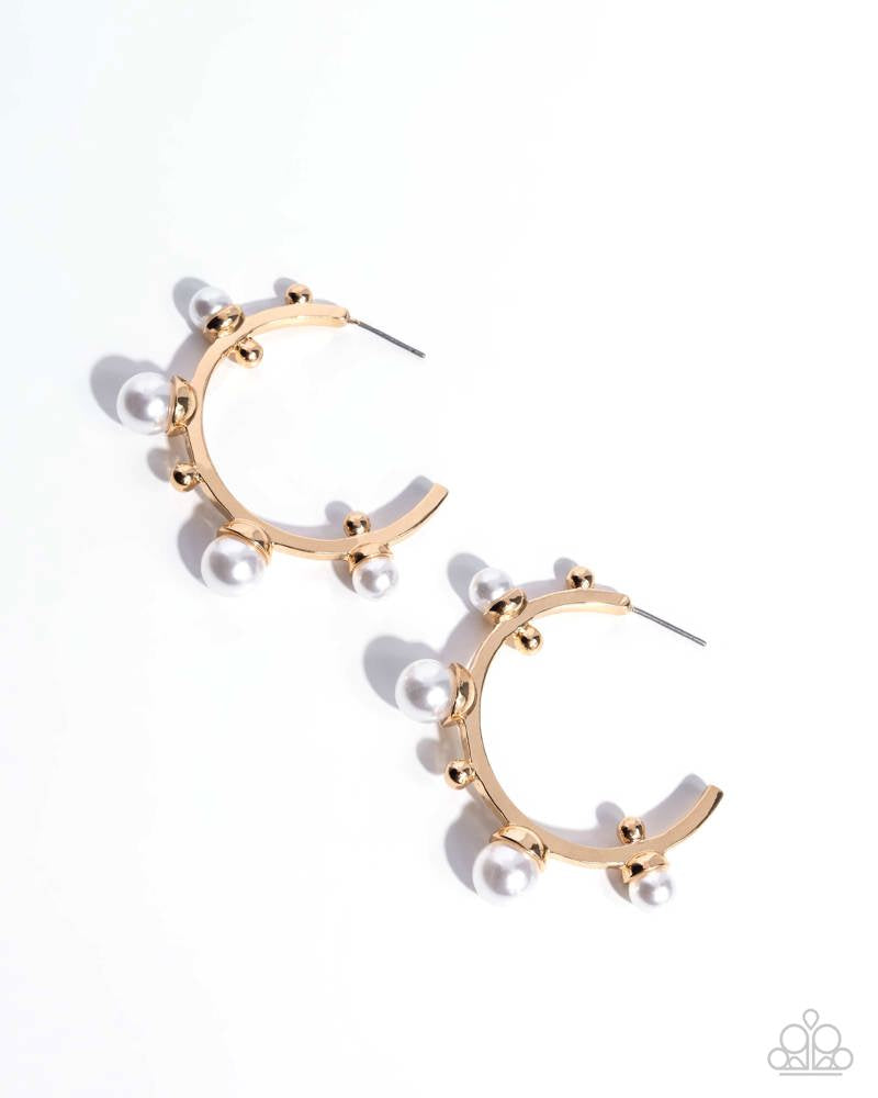 Poetic Pearls Gold Hoop Earrings