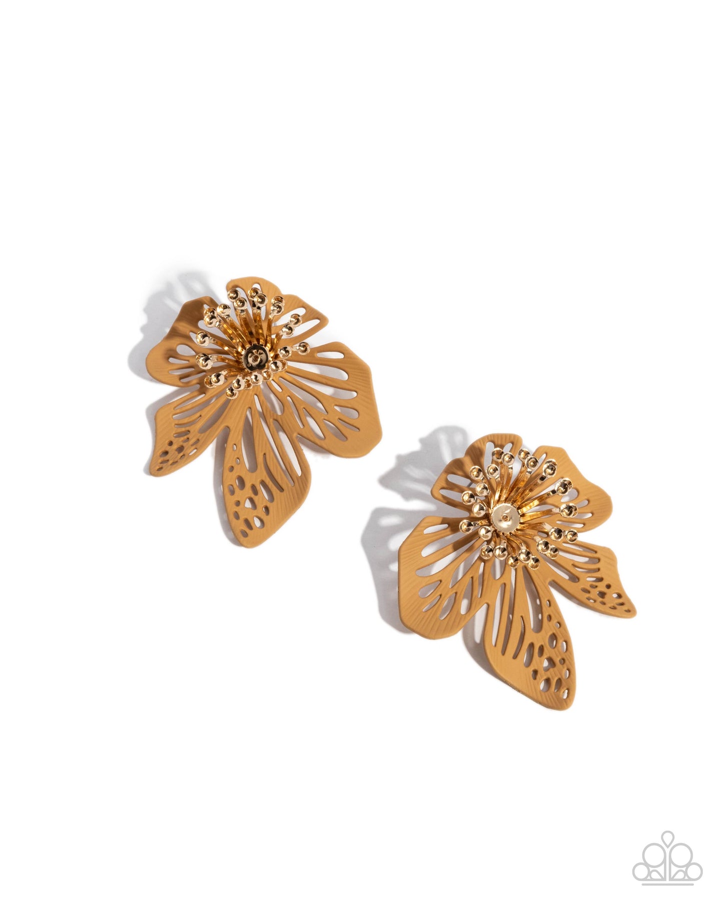 Paparazzi Accessories - Wonderland Wallflower - Brown Earrings