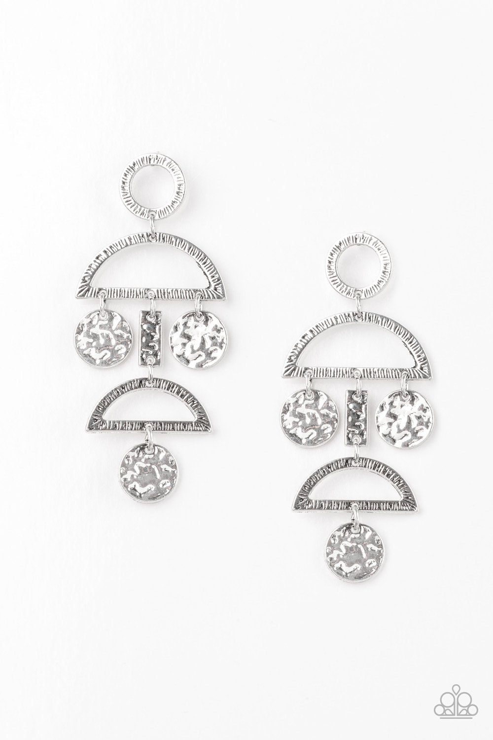 Paparazzi Accessories Incan Eclipse - Silver Post Earrings - Lady T Accessories