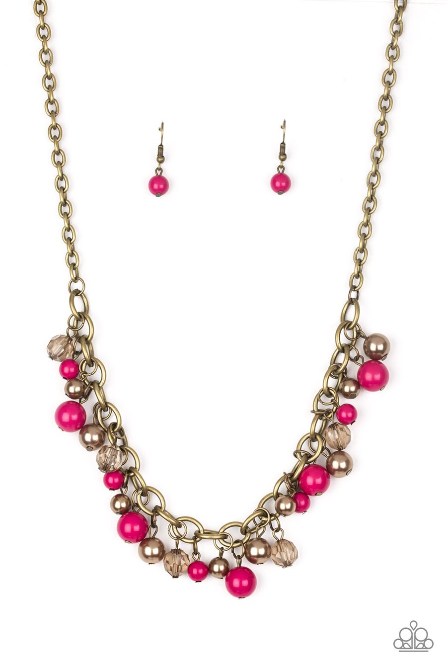 Paparazzi Accessories The Grit Crowd - Pink and Brass Necklaces - Lady T Accessories