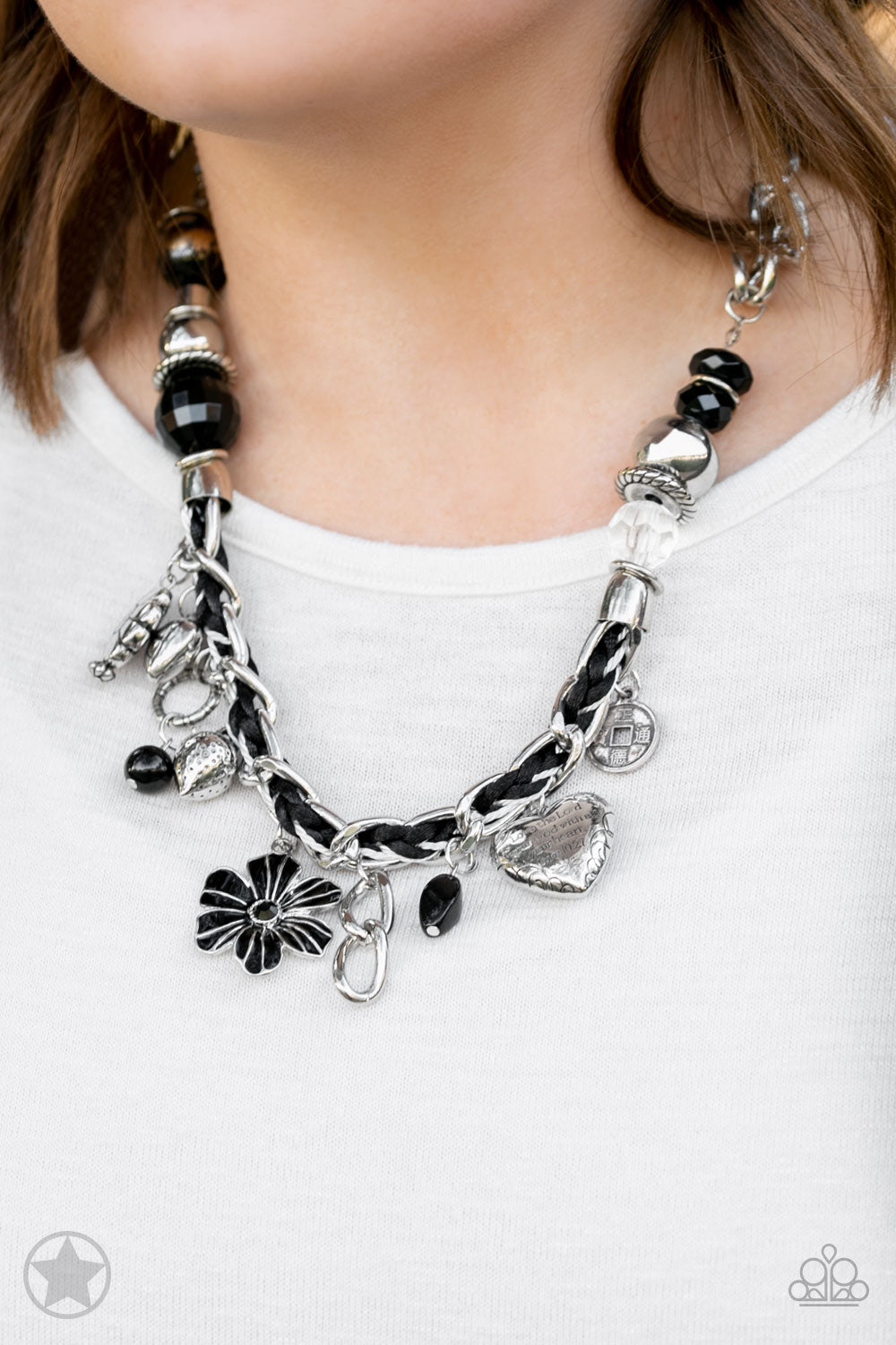 Paparazzi Accessories Charmed, I AM Sure - Black Necklaces - Lady T Accessories
