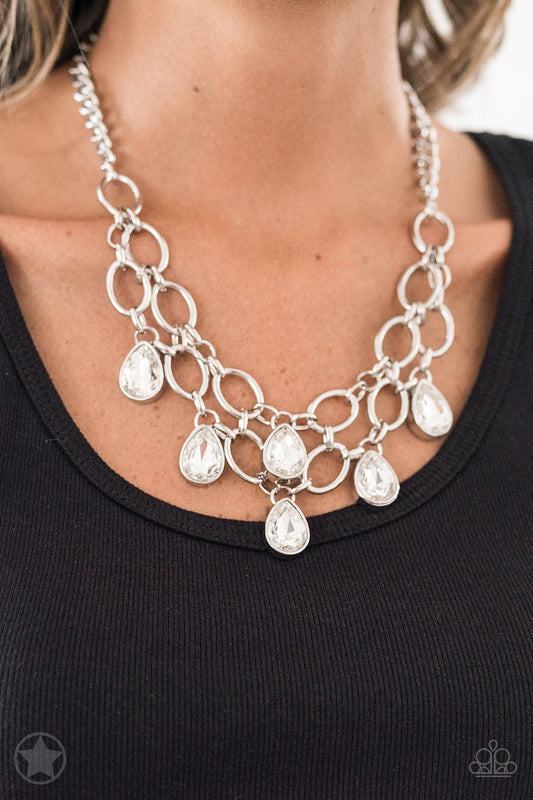 Paparazzi Accessories Show Stopping Shimmer - White Blockbuster Necklaces - Lady T Accessories