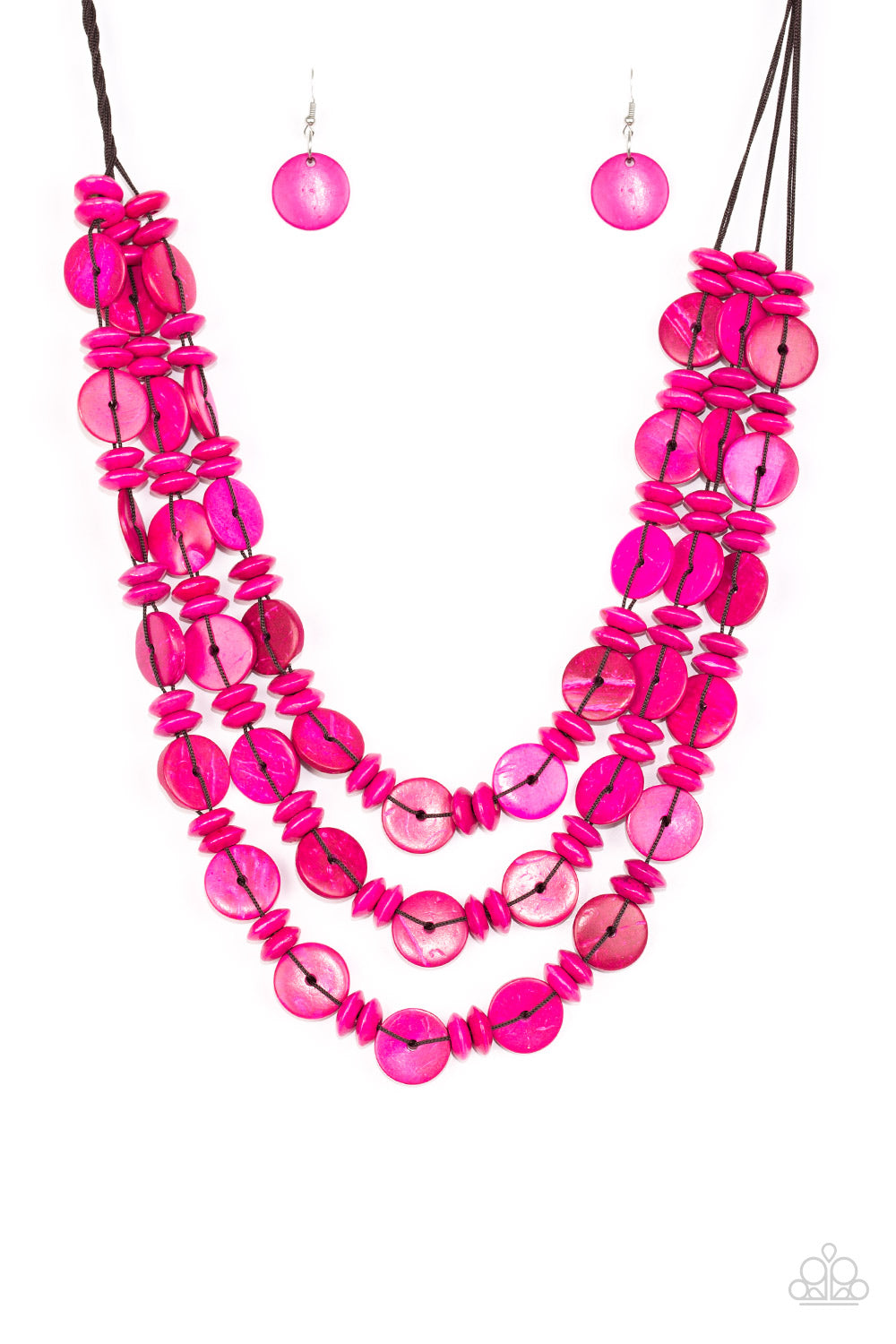 Paparazzi Accessories Barbados Bopper - Pink Wood Necklaces - Lady T Accessories