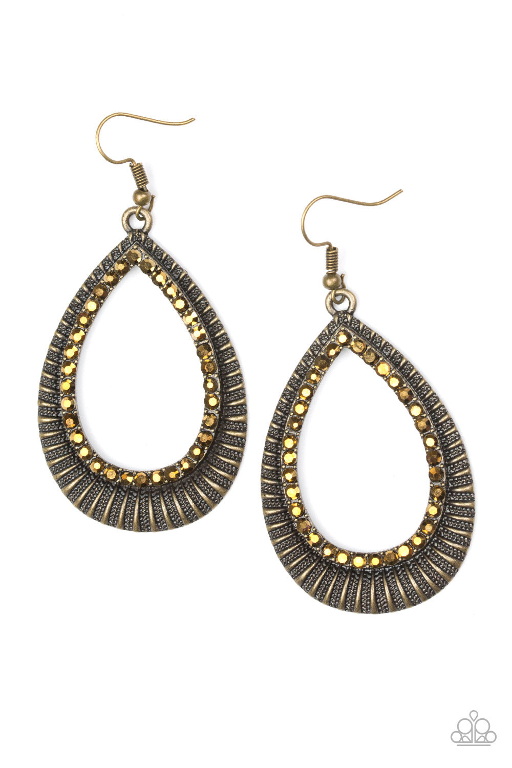 Paparazzi Accessories Right as REIGN - Brass Earrings - Lady T Accessories