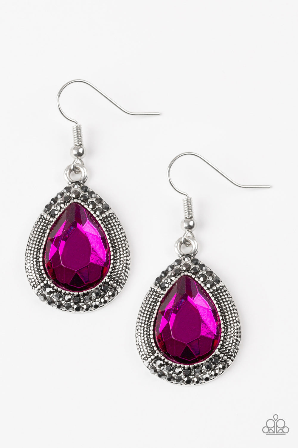 Paparazzi Accessories Grandmaster Shimmer - Pink Earrings - Lady T Accessories