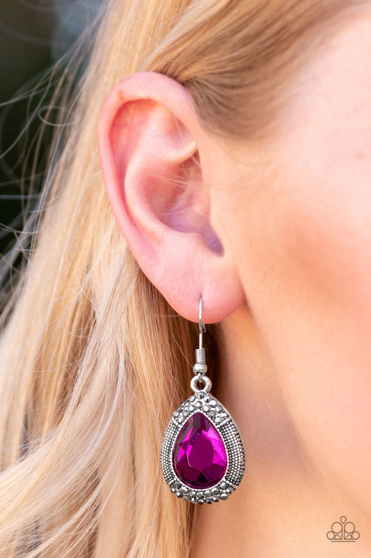 Paparazzi Accessories Grandmaster Shimmer - Pink Earrings - Lady T Accessories