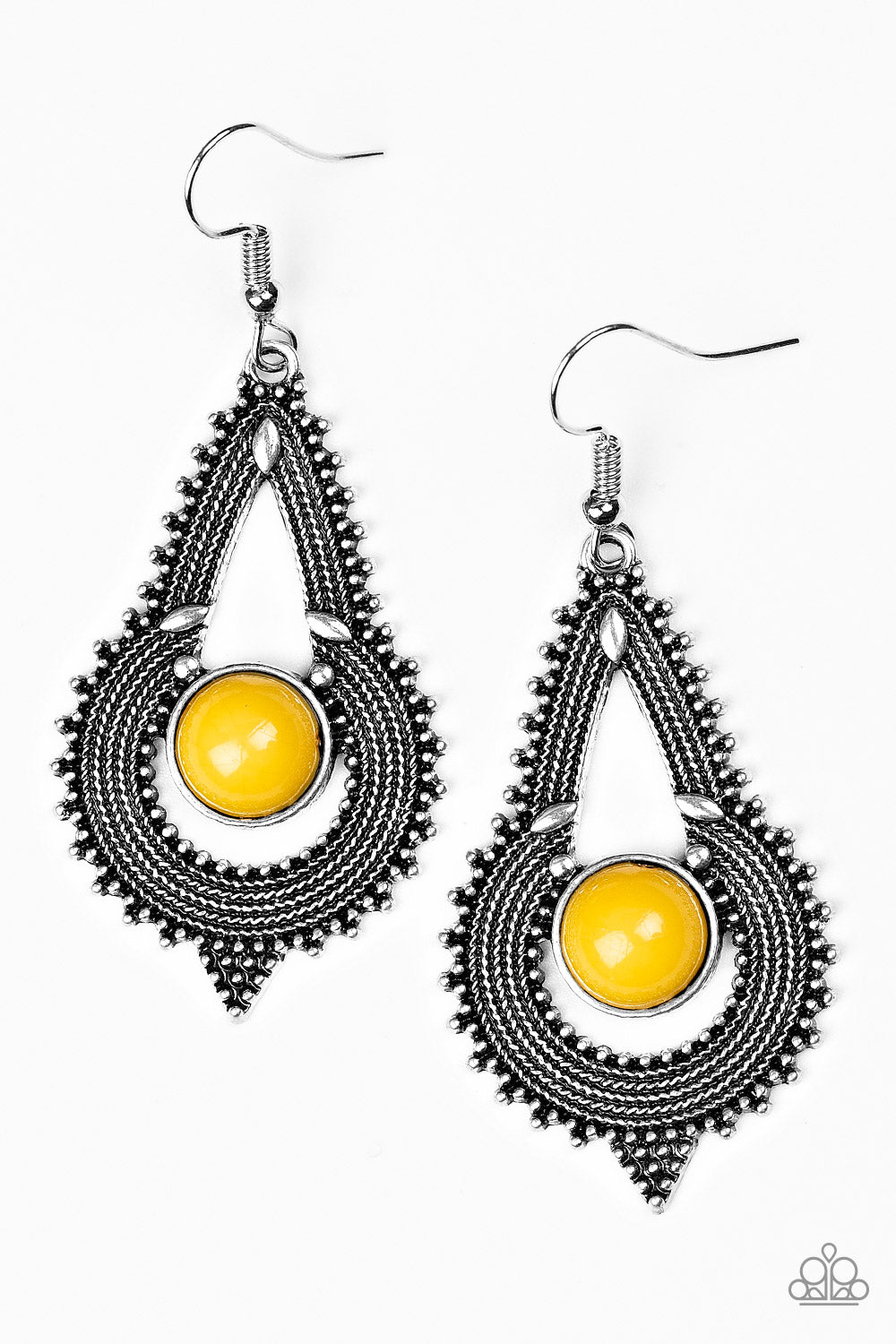 Paparazzi Accessories Zoomin Zumba - Yellow Earrings - Lady T Accessories