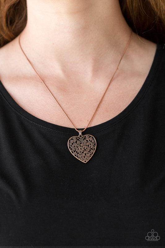 Paparazzi Accessories Look Into Your Heart - Copper Necklaces - Lady T Accessories