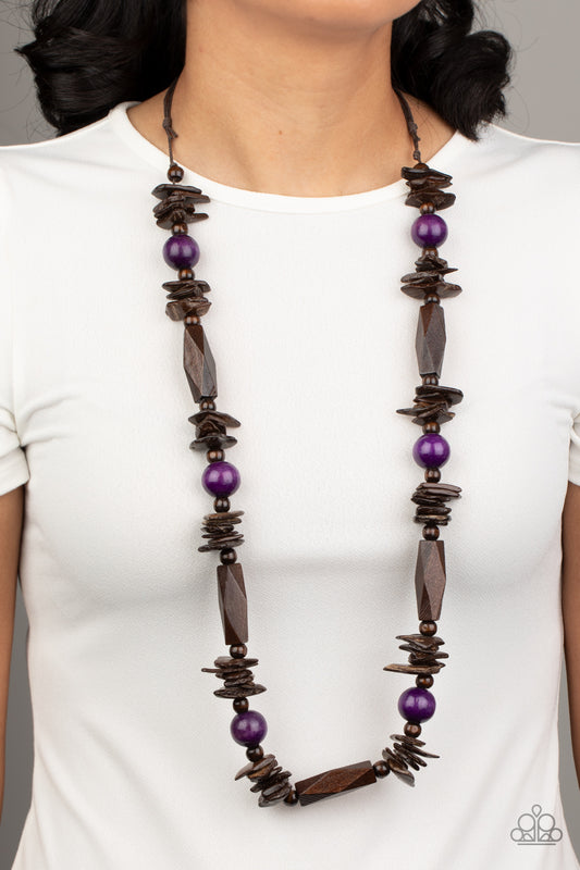 Paparazzi Accessories Cozumel Coast - Purple Wood Necklaces - Lady T Accessories