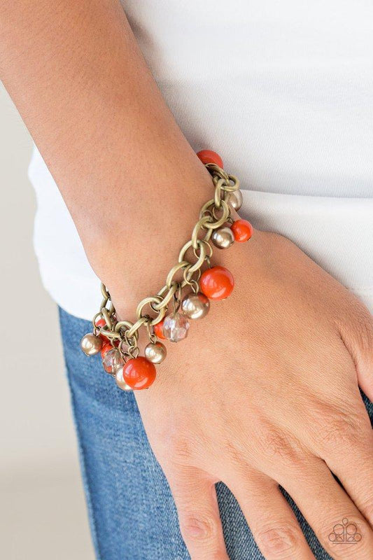 Paparazzi Accessories Grit and Glamour - Orange Bracelets  - Lady T Accessories