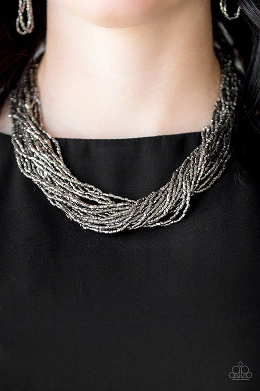 Paparazzi Accessories Speed of Starlight - Gunmetal Necklaces - Lady T Accessories