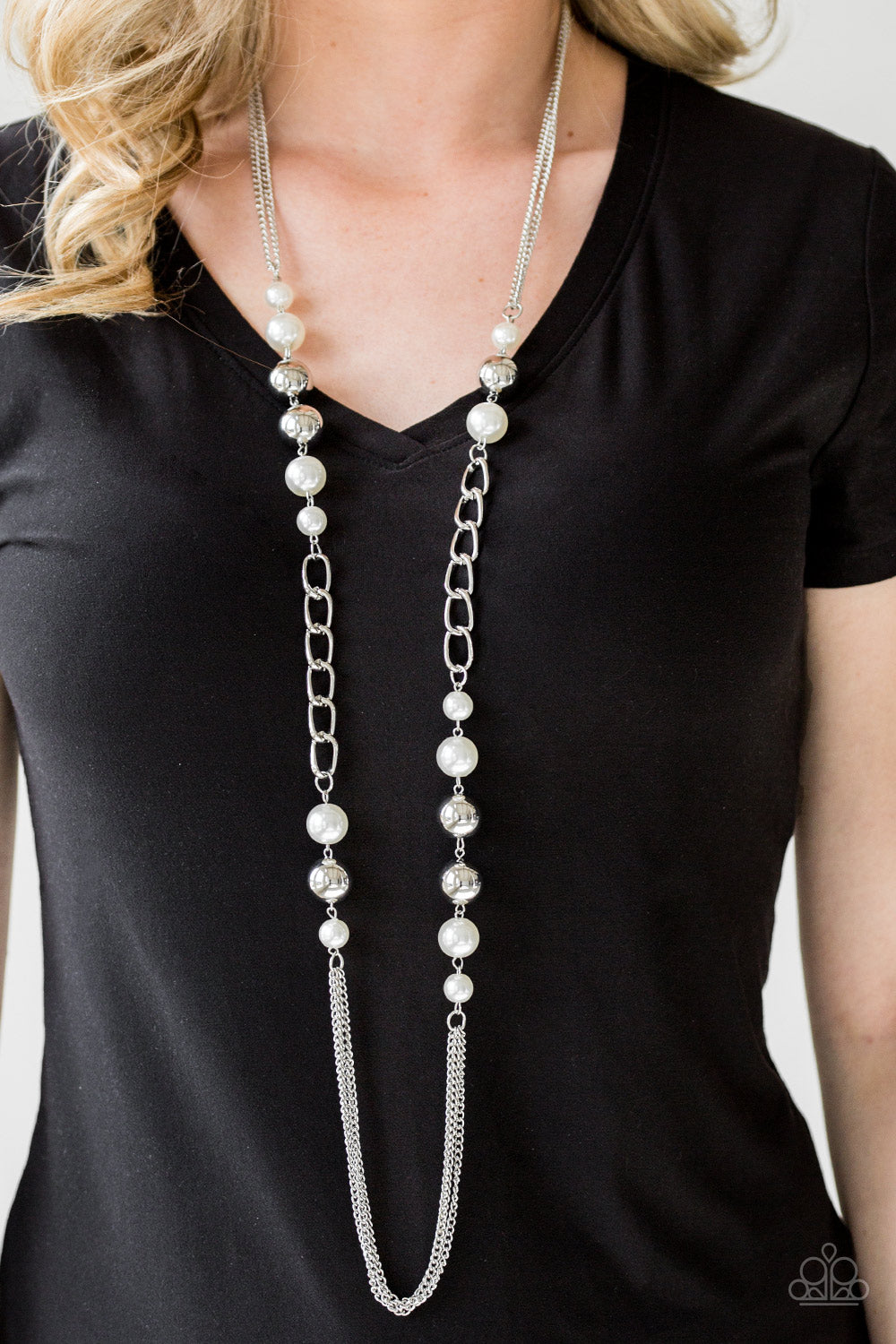 Paparazzi Accessories Uptown Talker - White Necklaces - Lady T Accessories