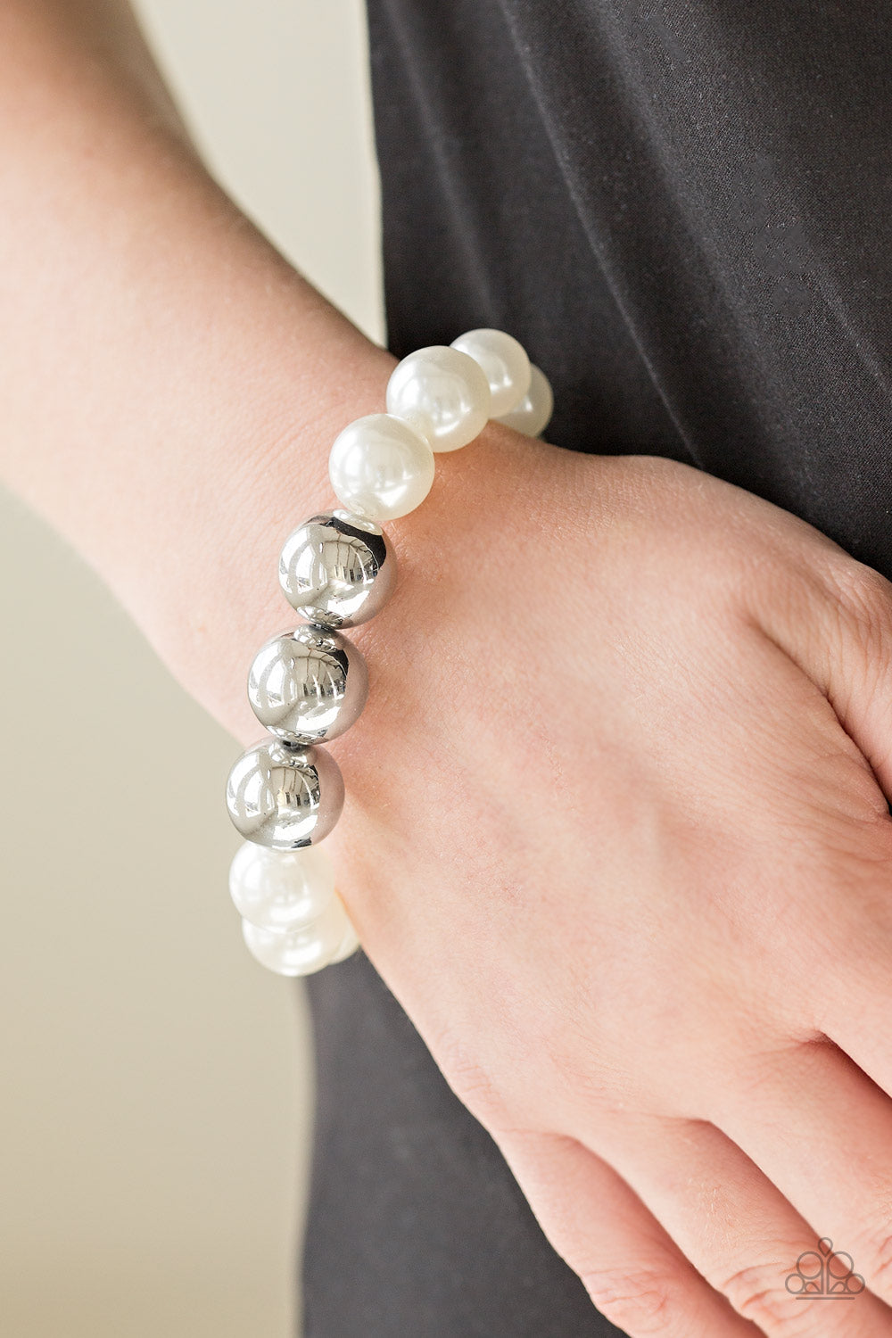 Paparazzi Accessories Dressed UPTOWN - White Bracelets - Lady T Accessories