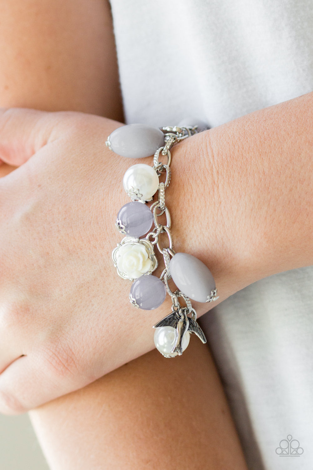 Paparazzi Accessories Love Doves - Silver Charm Bracelets - Lady T Accessories
