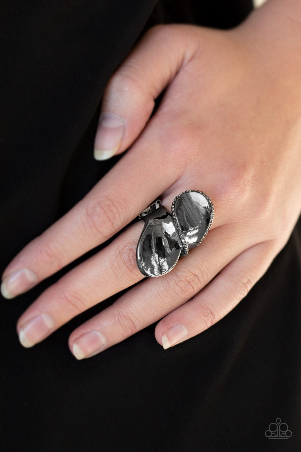 Paparazzi Accessories Fabulously Folded - Black Rings - Lady T Accessories