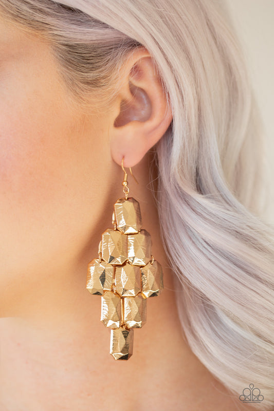 Paparazzi Accessories Contemporary Catwalk - Gold Earrings - Lady T Accessories
