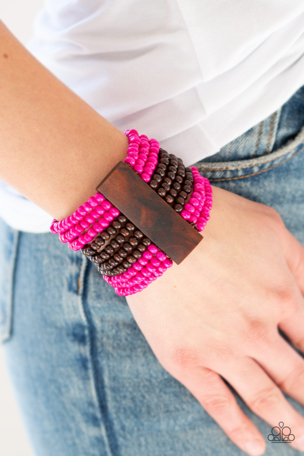 Paparazzi Accessories Jamaican Me Jam - Pink Wood Bracelets - Lady T Accessories