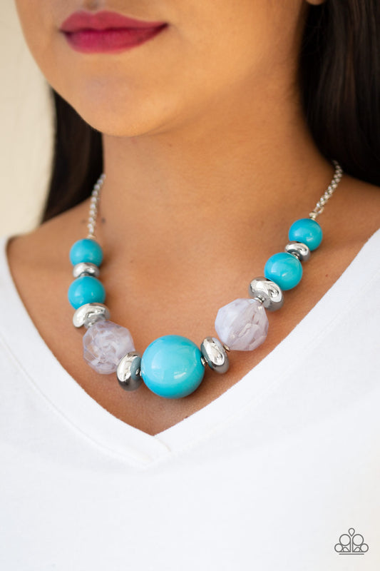 Paparazzi Accessories Daytime  Drama - Blue Necklaces - Lady T Accessories