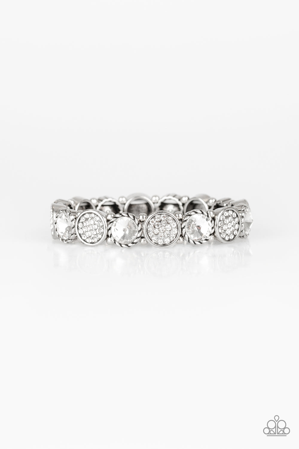 Paparazzi Accessories Take a Moment to Reflect - White Bracelets - Lady T Accessories