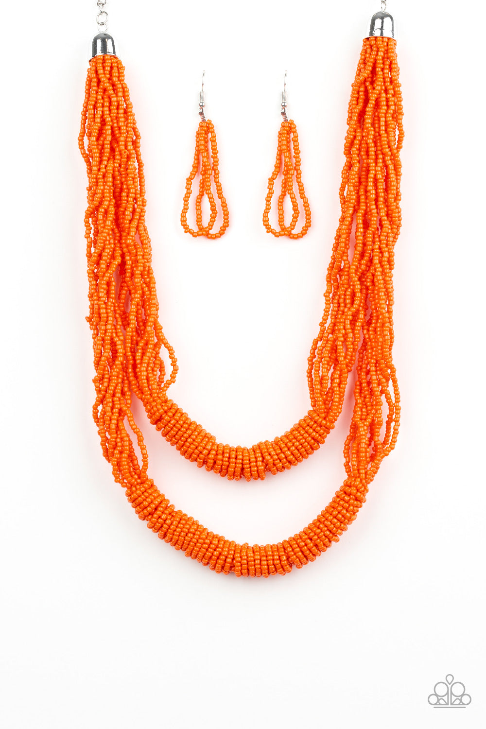 Paparazzi Accessories Right as RAINFOREST - Orange Seedbead Necklaces - Lady T Accessories