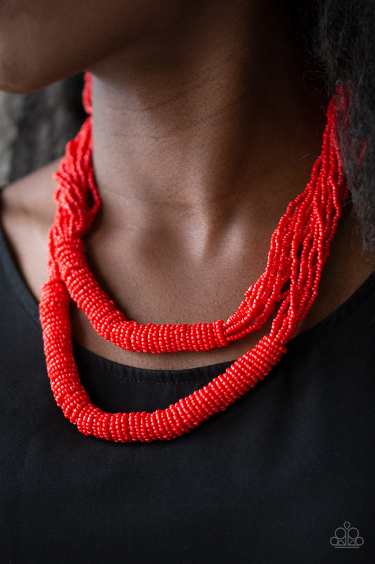 Paparazzi Accessories Right as RAINFOREST - Red Necklaces - Lady T Accessories