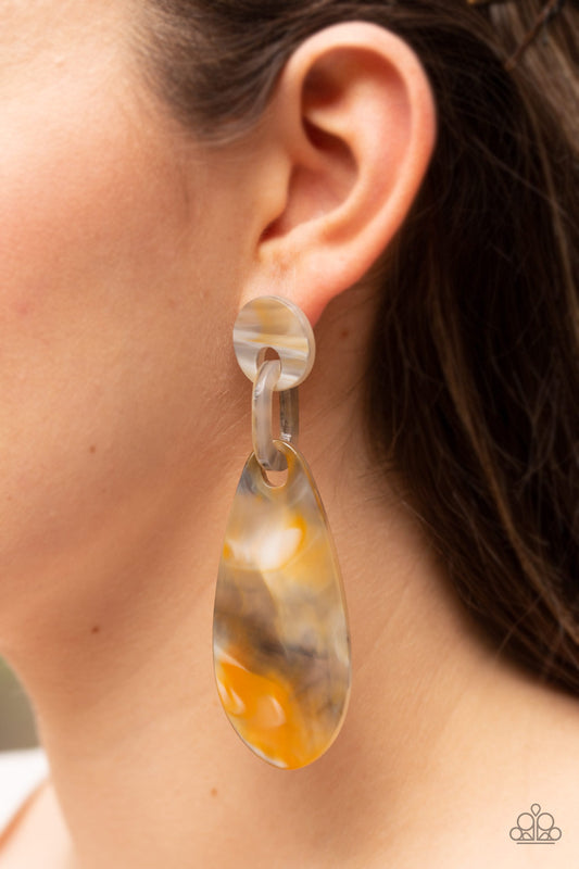 Paparazzi Accessories A HAUTE Commodity - Yellow Earrings - Lady T Accessories