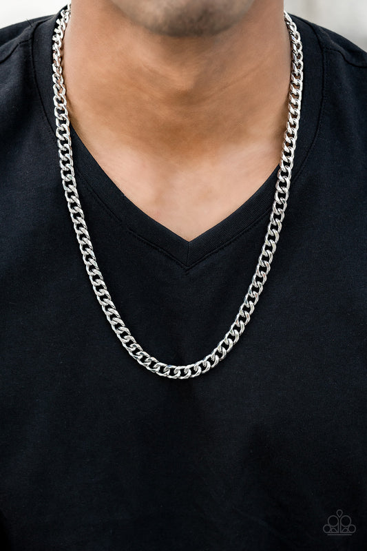 Paparazzi Accessories The Game CHAIN-ger - Silver Men's Necklaces - Lady T Accessories
