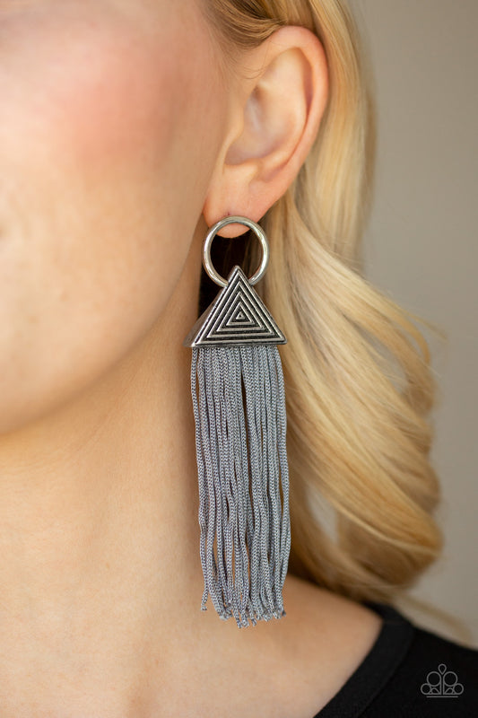Paparazzi Accessories Oh My GIZA - Silver Earrings - Lady T Accessories