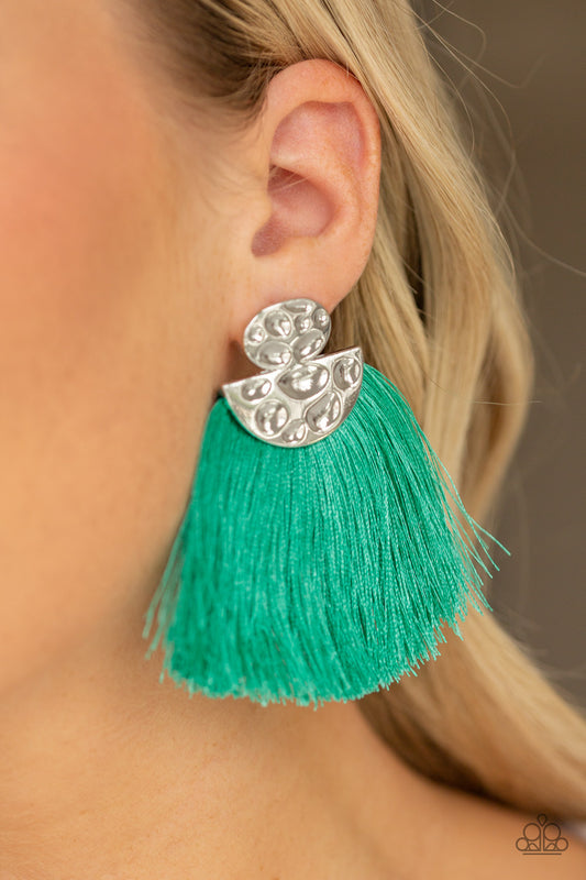 Paparazzi Accessories Make Some Plume - Green Earrings - Lady T Accessories