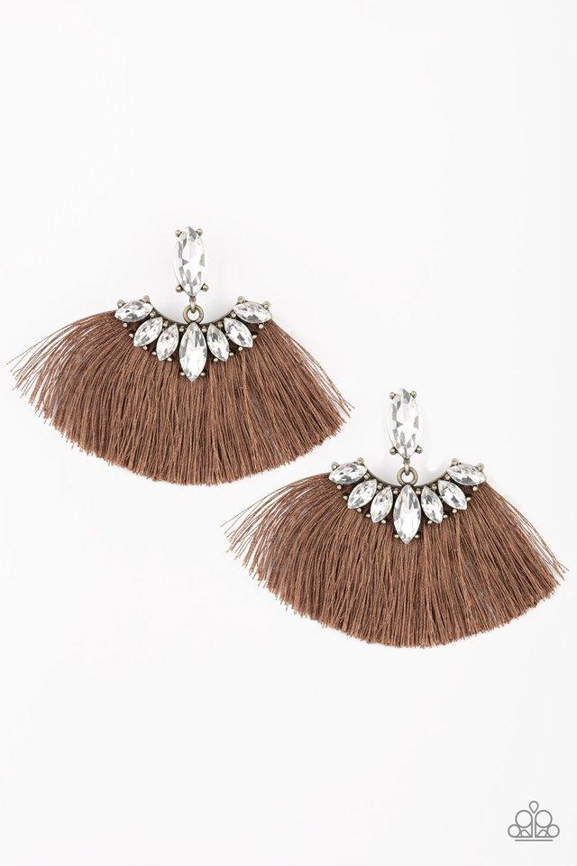 Paparazzi Accessories Formal Flair - Brown Earrings - Lady T Accessories