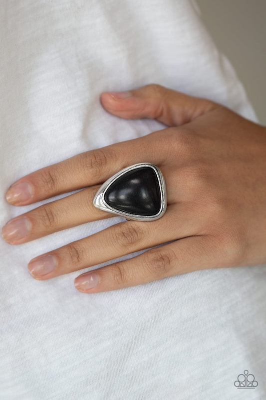 Paparazzi Accessories Stone Scene - Black Rings - Lady T Accessories