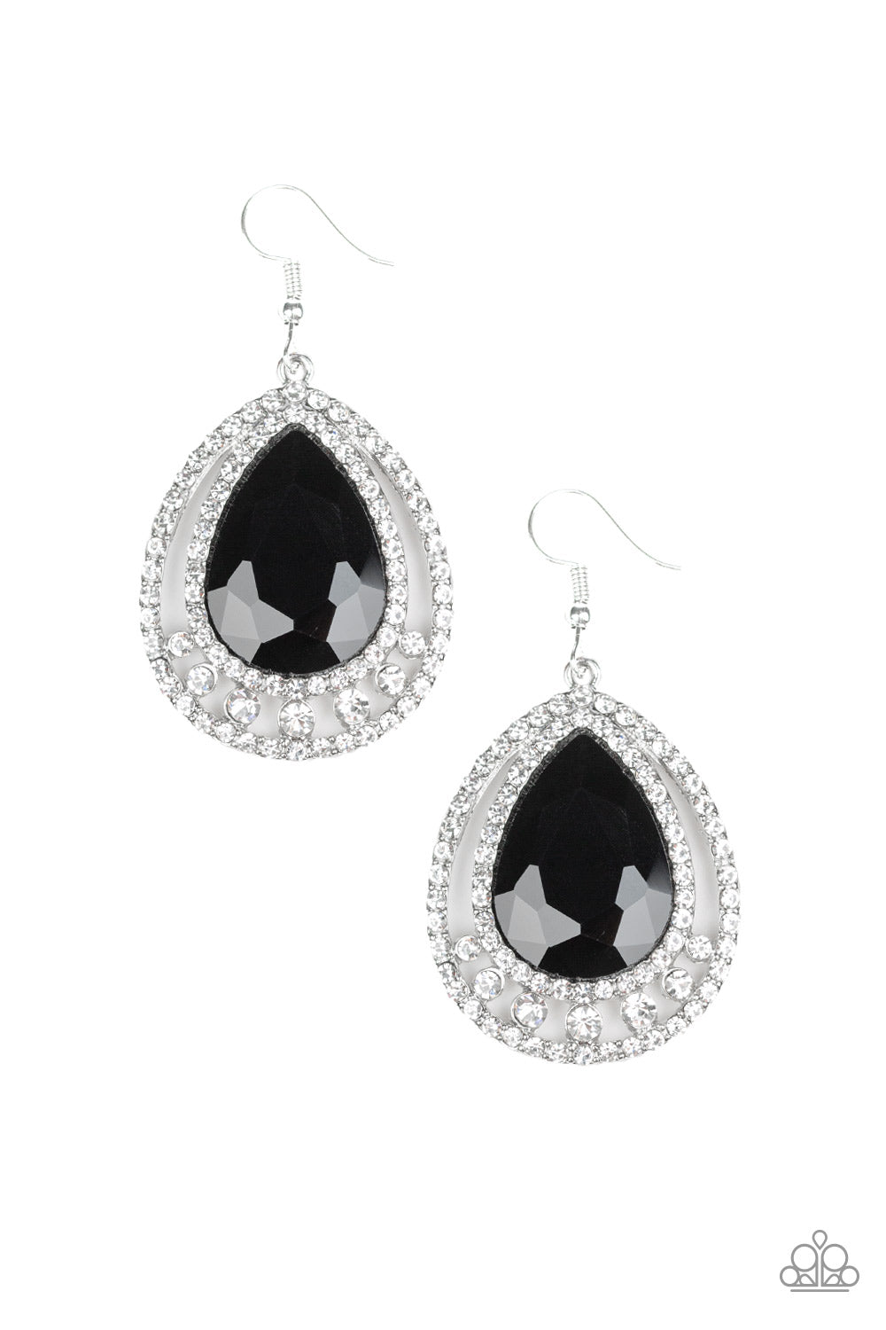 Paparazzi Accessories All Rise for Her Majesty - Black Earrings - Lady T Accessories