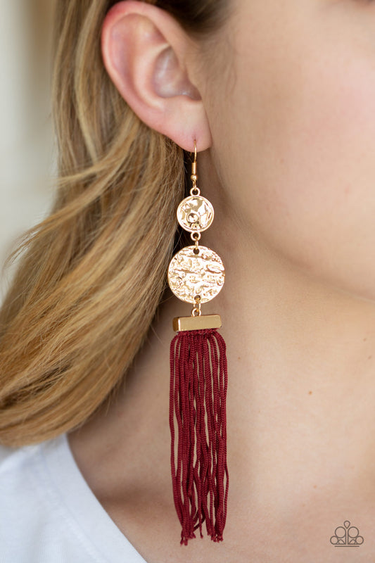 Paparazzi Accessories Lotus Gardens - Red Earrings - Lady T Accessories