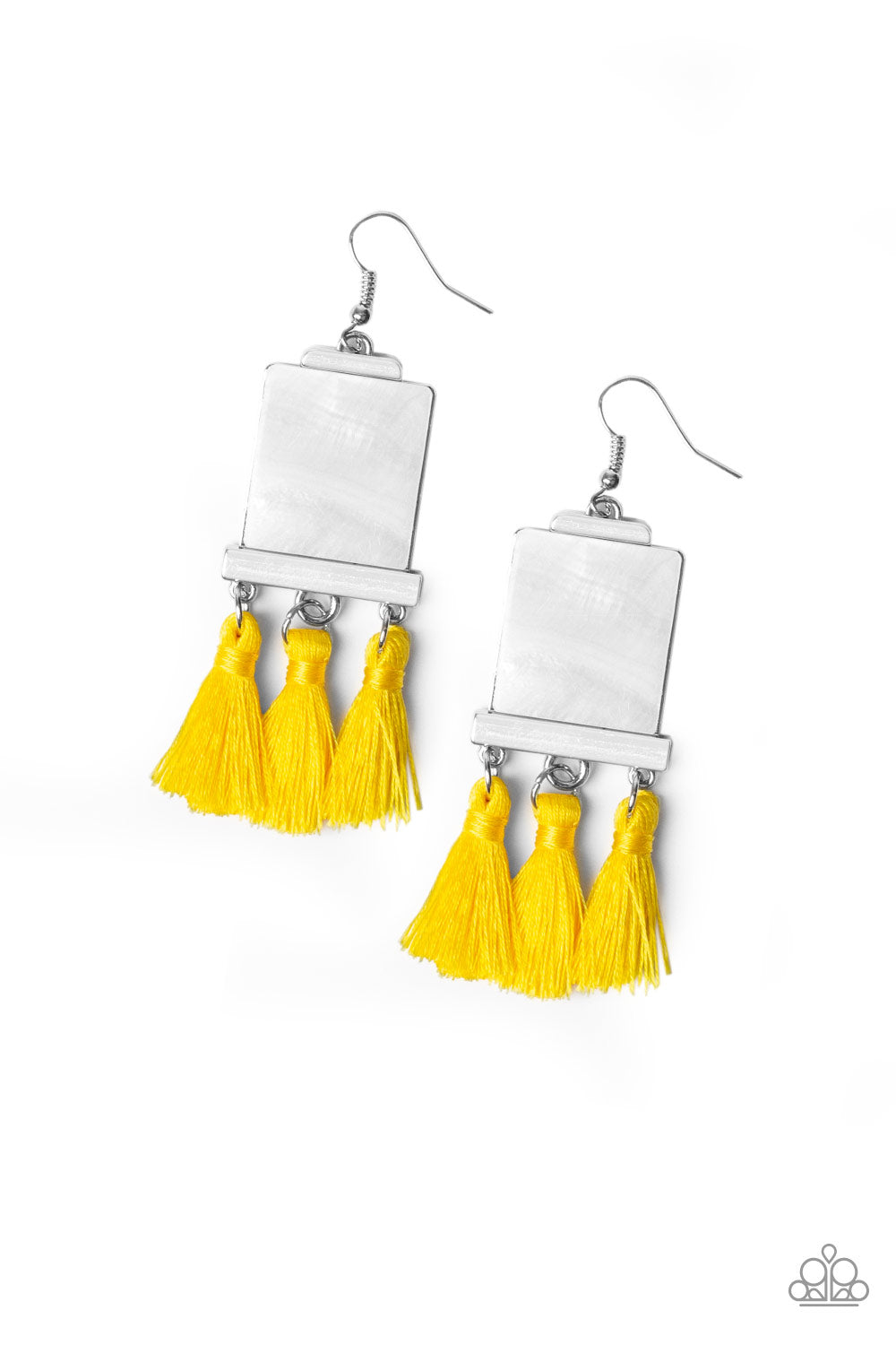 Paparazzi Accessories Tassel Retreat - Yellow Earrings - Lady T Accessories